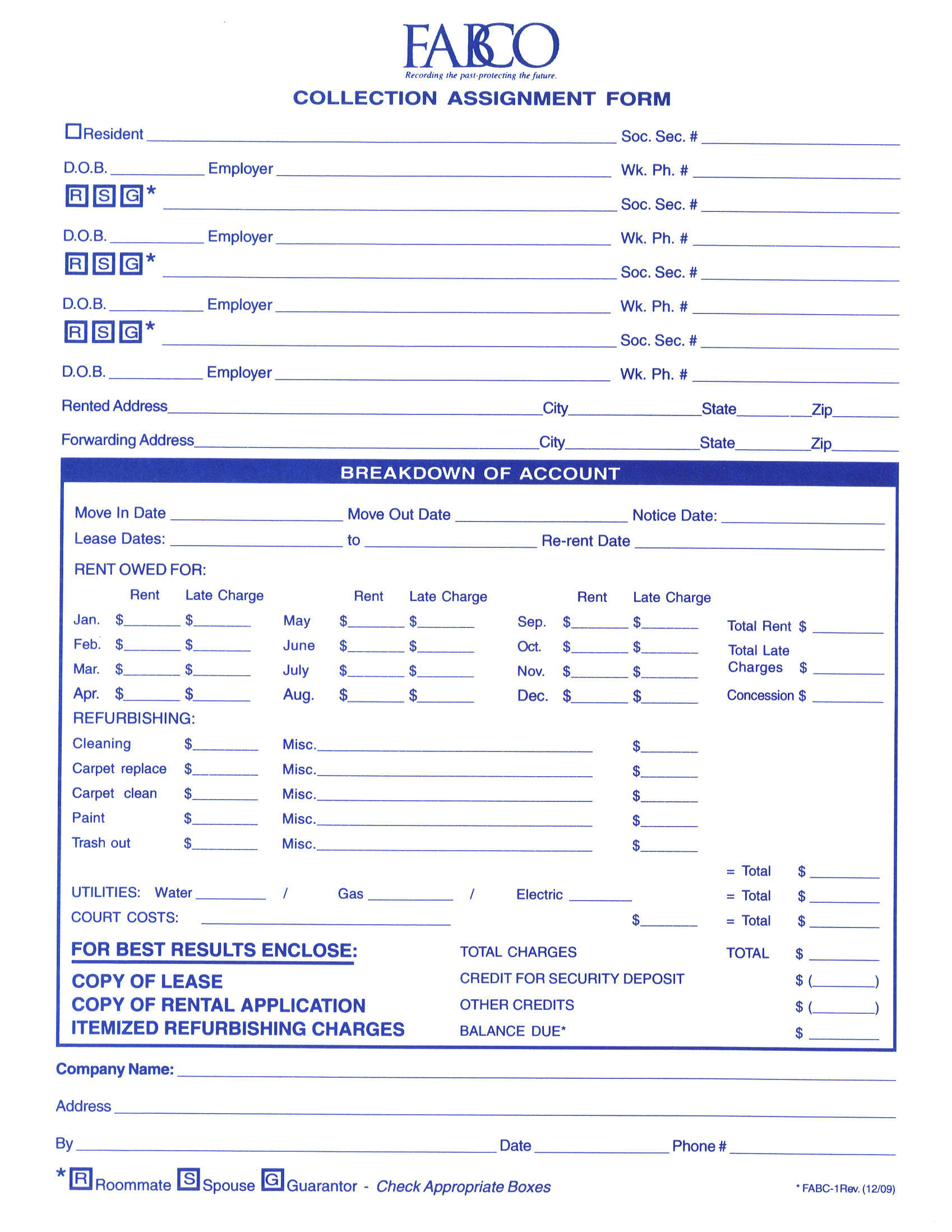 Collection Assignment Form